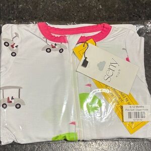 Kids White and Pink Golf Cart Pajamas